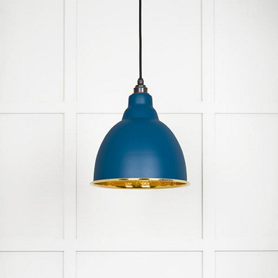 Hammered Brass Brindley Pendant in Upstream