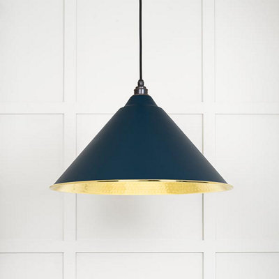 Hammered Brass Hockley Pendant in Dusk