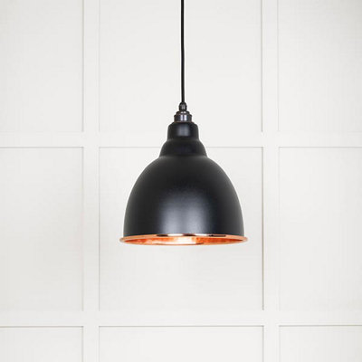 Hammered Copper Brindley Pendant in Elan Black