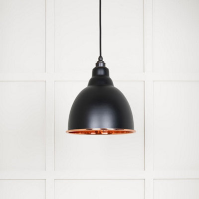 Hammered Copper Brindley Pendant in Elan Black