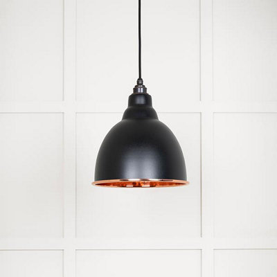 Hammered Copper Brindley Pendant in Elan Black