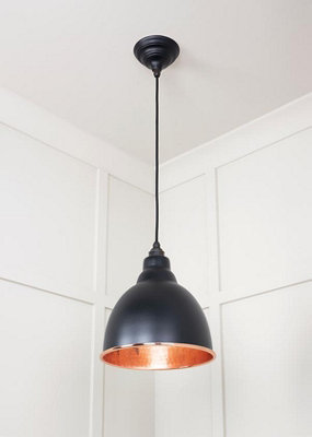 Hammered Copper Brindley Pendant in Elan Black