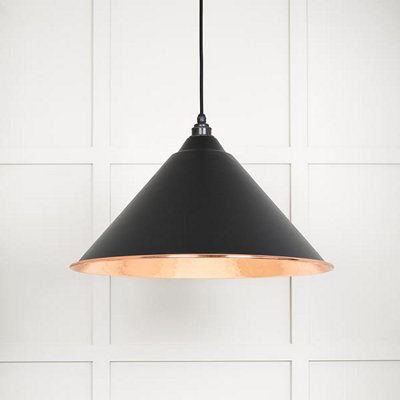 Hammered Copper Hockley Pendant in Elan Black