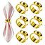 Hammered Design Napkin Holder Rings Serviettes Buckles, Gold, 18pcs