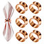 Hammered Design Napkin Holder Rings Serviettes Buckles, Rose Gold, 12pcs