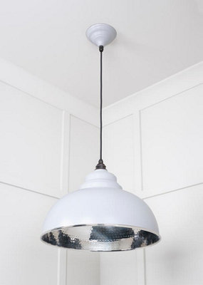 Hammered Nickel Harborne Pendant in Birch