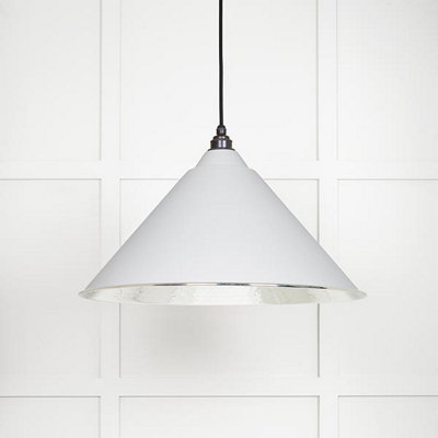 Hammered Nickel Hockley Pendant in Flock