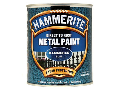 Hammerite 5092938 Direct to Rust Hammered Finish Metal Paint Blue 750ml HMMHFB750