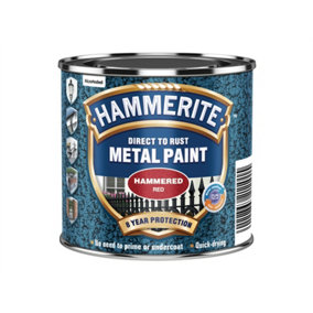 Hammerite 5092961 Direct to Rust Hammered Finish Paint Red 250ml HMMHFR250