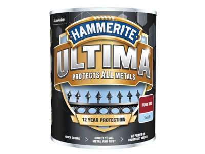 Hammerite 5362529 Ultima Metal Paint Smooth Ruby Red 750ml HMMUMSRR750