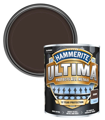 Hammerite 5362530 Ultima Metal Paint Smooth Brown 750ml HMMUMSBR750