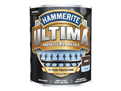 Hammerite 5362530 Ultima Metal Paint Smooth Brown 750ml HMMUMSBR750