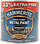 Hammerite Direct to Rust Metal Paint Hammered Black Finish 750ml