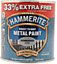 Hammerite Direct to Rust Metal Paint Hammered Silver Finish 750ml