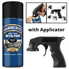 Hammerite Direct to Rust Metal Paint with Applicator, Smooth Black 400ml