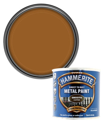 Hammerite Direct to Rust Smooth Metal Paint 250ml - Copper