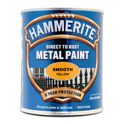 Hammerite Direct to Rust Smooth Metal Paint 750ml Yellow