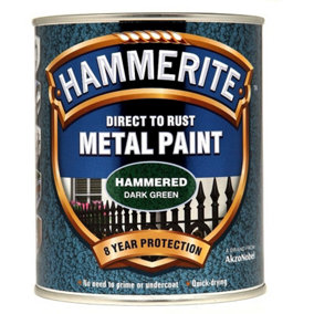 Hammerite - Hammered Direct To Rust Metal Paint- 2.5L - Dark Green