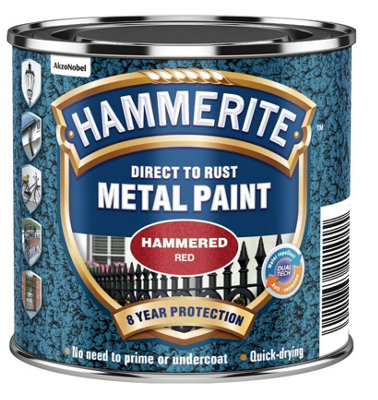 Hammerite - Hammered Direct To Rust Metal Paint- 250ML - Red