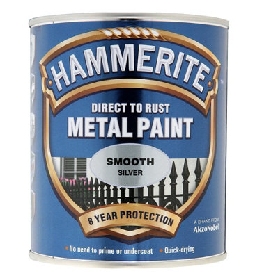 Hammerite - Smooth Direct To Rust Metal Paint - 2.5 Litres - Silver