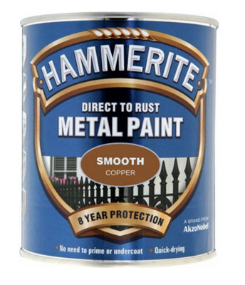 Hammerite - Smooth Direct To Rust Metal Paint - 250ML - Copper