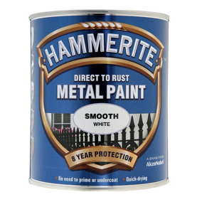 Hammerite - Smooth Direct To Rust Metal Paint - 5 Litres - White