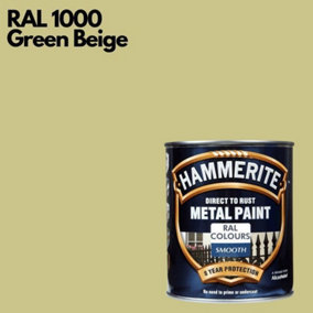 Hammerite Smooth Direct To Rust Metal Paint 750ml RAL 1000