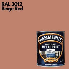 Hammerite Smooth Direct To Rust Metal Paint 750ml RAL 3012
