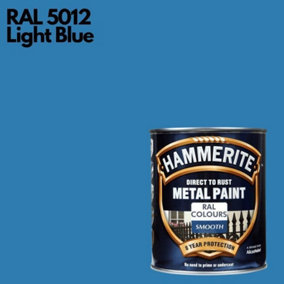 Hammerite Smooth Direct To Rust Metal Paint 750ml RAL 5012