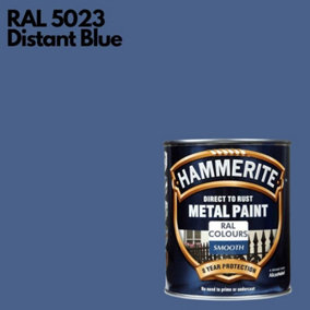 Hammerite Smooth Direct To Rust Metal Paint 750ml RAL 5023