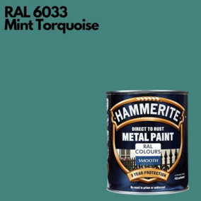 Hammerite Smooth Direct To Rust Metal Paint 750ml RAL 6033
