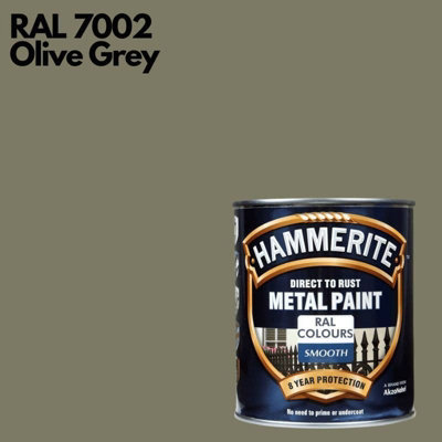 Hammerite Smooth Direct To Rust Metal Paint 750ml RAL 7002