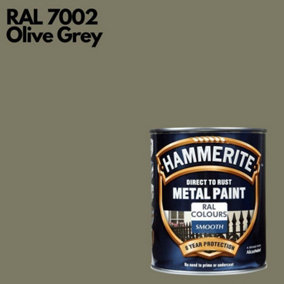 Hammerite Smooth Direct To Rust Metal Paint 750ml RAL 7002