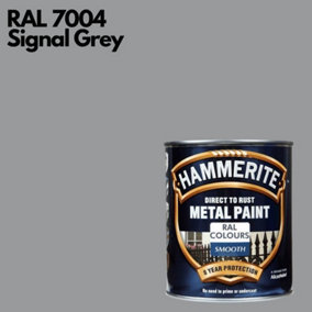 Hammerite Smooth Direct To Rust Metal Paint 750ml RAL 7004