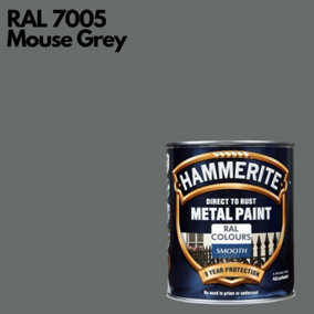 Hammerite Smooth Direct To Rust Metal Paint 750ml RAL 7005