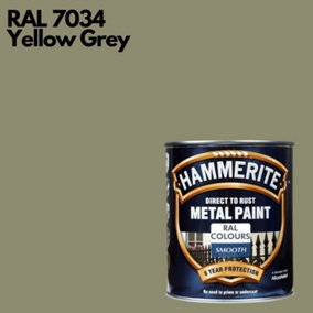 Hammerite Smooth Direct To Rust Metal Paint 750ml RAL 7034