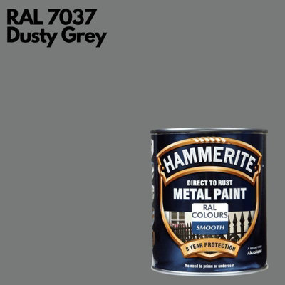 Hammerite Smooth Direct To Rust Metal Paint 750ml RAL 7037