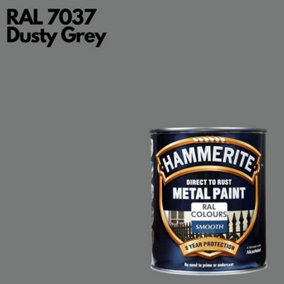 Hammerite Smooth Direct To Rust Metal Paint 750ml RAL 7037