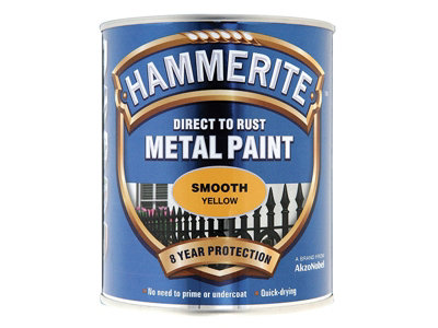Hammerite - Smooth Direct To Rust Metal Paint - 750ML - Yellow