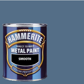 Hammerite Smooth Direct To Rust Metal Paint Blue Night, 750ml