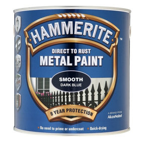 Hammerite Smooth Direct To Rust Metal Paint Dark Blue, 2.5 Litres
