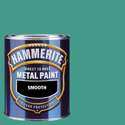 Hammerite Smooth Direct To Rust Metal Paint Emerald Stone, 750ml DIY