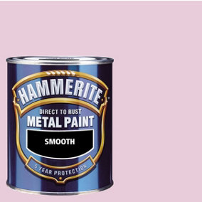 Hammerite Smooth Direct To Rust Metal Paint Pink Carousel, 750ML