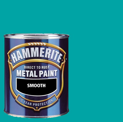 Hammerite Smooth Direct To Rust Metal Paint Sheer Aqua, 750ml DIY at B&Q