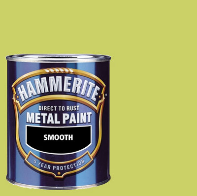 Hammerite Smooth Direct To Rust Metal Paint Zingy Lime, 750ml DIY at B&Q