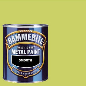Hammerite Smooth Direct To Rust Metal Paint Zingy Lime, 750ml