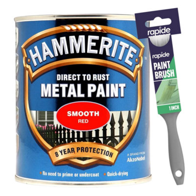 Hammerite Smooth Red 750ml with 1