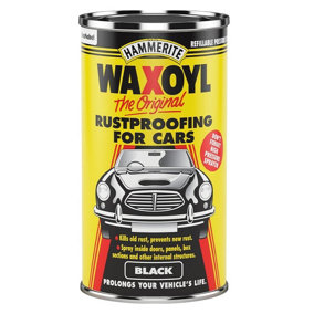 Hammerite Waxoyl Black Car Rust Proofing Pressure Can, 2.5 Litres