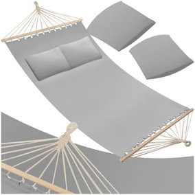 Hammock Eden - with support bars, for 2 people, durable fabric - light grey