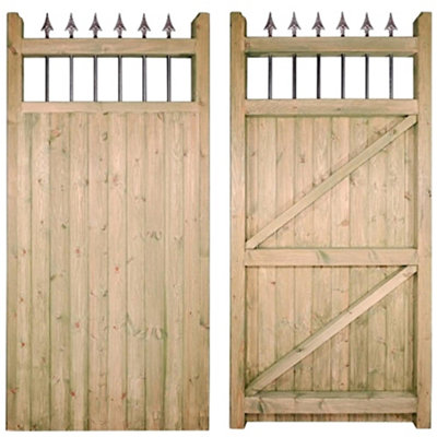 HAMPTO Tall Single Wooden Garden Gate 750mm Wide x 1800mm High